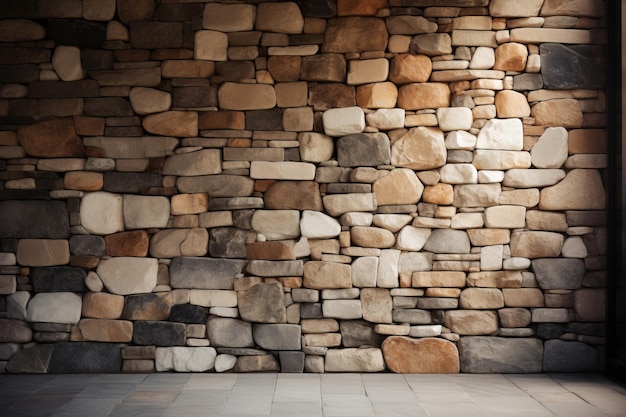 Un instantané d'un mur revêtu de pierre naturelle AI générative