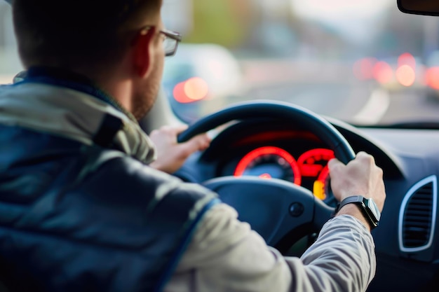 Instructeur compétent avec voiture d'entraînement