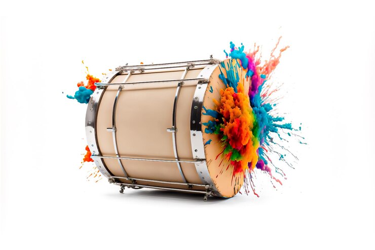 Photo instrument de musique brésilien cuica percussion samba carnaval po coloré
