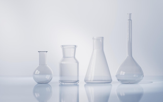 Photo instruments chimiques avec concept de biotechnologie rendu 3d illustration 3d