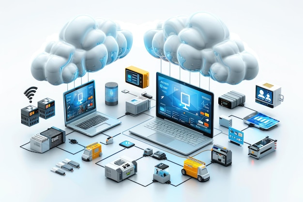 Intégration sans faille dans le cloud reliant l'ordinateur au serveur pour le stockage en ligne en utilisant la technologie cloud pour l'informatique et en reliant les périphériques au centre de données, y compris les tablettes, les téléphones et les appareils domestiques