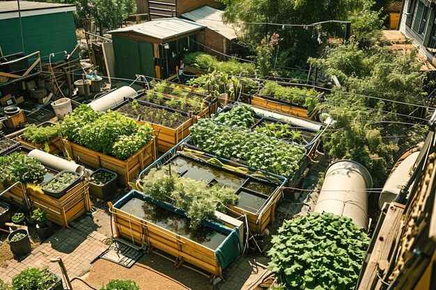 Photo intégration des systèmes aquaponiques dans l'agriculture urbaine