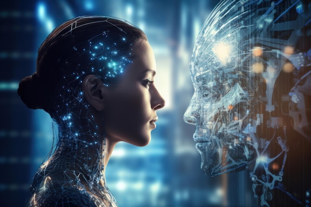 L'intelligence artificielle, l'apprentissage automatique, le concept de technologie Internet pour les entreprises