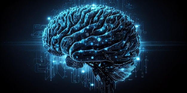 Intelligence artificielle numérique Cerveau technologie future Futuriste Innovant en science