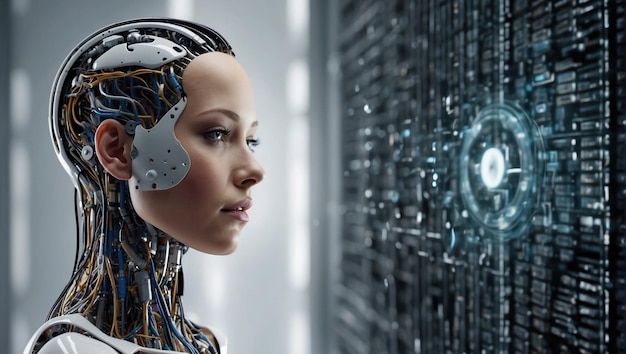 L'intelligence artificielle robotique sous la forme d'un robot humain IA générative Intelligence artificielle