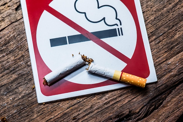Photo interdiction de fumer et journée mondiale sans tabac