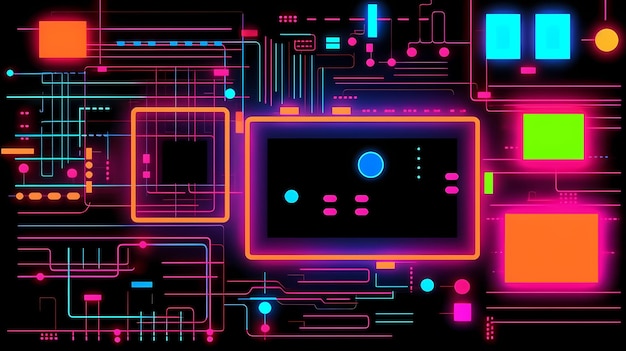 Une interface d'hologramme d'ordinateur virtuel à ondes synthétiques sci-fi HUD