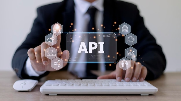 Interface de programmation d'application API Outil de développement logiciel Technologie moderne d'entreprise Internet et concept de mise en réseau