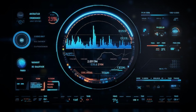 Interface utilisateur graphique du marché numérique de la finance futuriste avec diagramme Concept graphique de la technologie hud