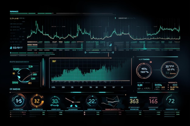 Interface utilisateur de graphique de marché numérique de finance futuriste avec diagramme Concept graphique Hud de technologie