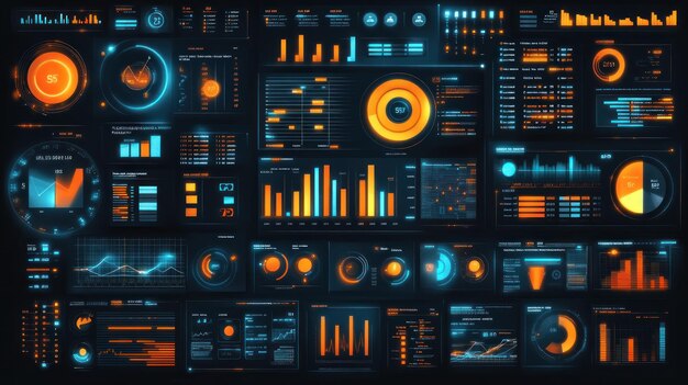 Interface de visualisation de données futuriste