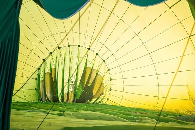 à l&#39;intérieur de l&#39;air chaud ballon vert