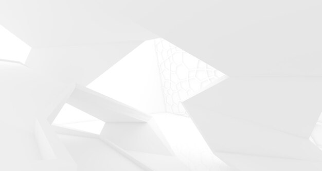 Intérieur architectural minimaliste blanc abstrait avec illustration et rendu 3D de fenêtre