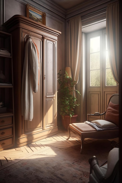 Photo l'intérieur de l'armoire dans une maison de style traditionnel provençal