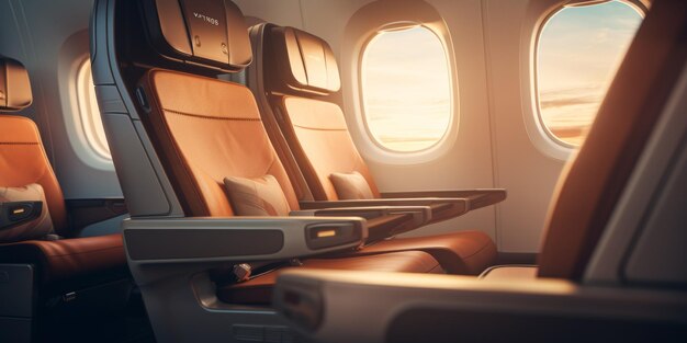 Intérieur de l'avion d'affaires classe affaires IA générative