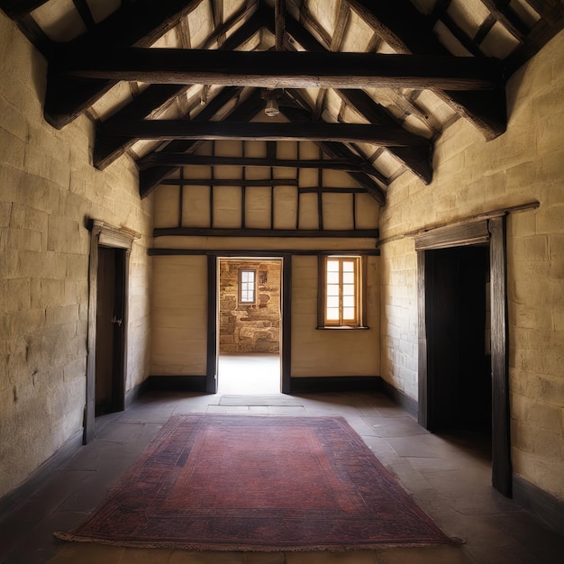 intérieur d'un bâtiment moderne, intérieur du vieux château de la ville