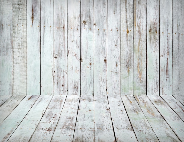 Intérieur en bois blanc de mur et de plancher