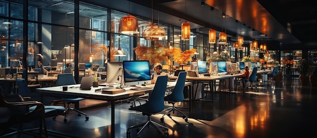 Intérieur de bureau de coworking moderne