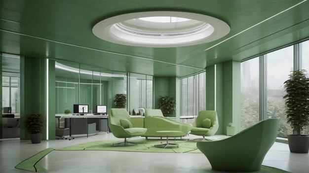 Intérieur de bureau futuriste