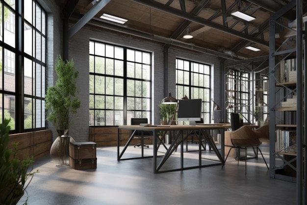 Intérieur de bureau moderne de style loft