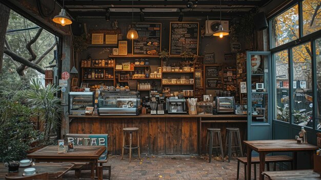 Intérieur de café rétro chic