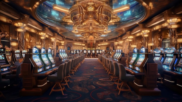 Intérieur de casino de luxe avec table de roulette avec IA générée