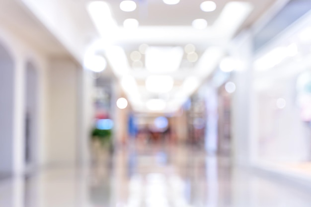 Intérieur d'un centre commercial de luxe abstrait flou défocalisé avec fond bokeh concept de conception des saisons de shopping