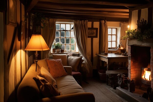 Photo l'intérieur d'un chalet du national trust