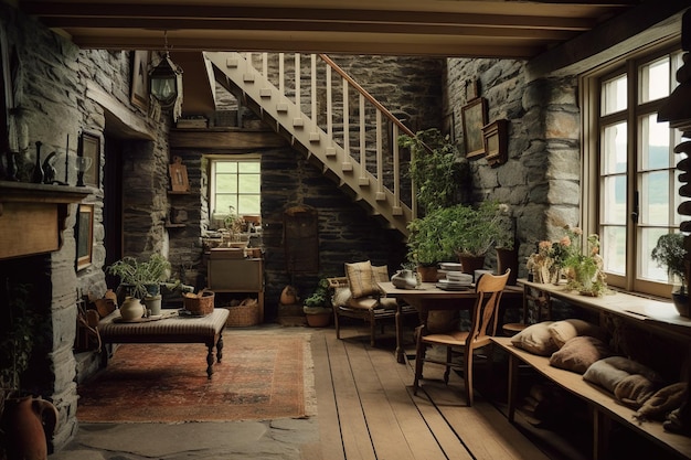 L'intérieur d'un chalet du National Trust