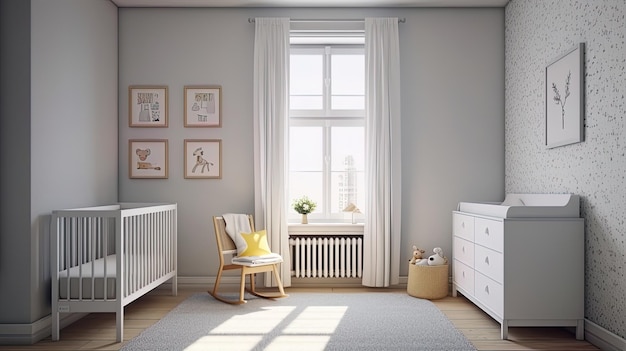 Intérieur de chambre de bébé moderne chambre d'enfant et intérieur de bébé