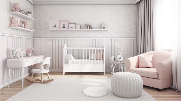 Intérieur de chambre de bébé moderne chambre d'enfant et intérieur de bébé