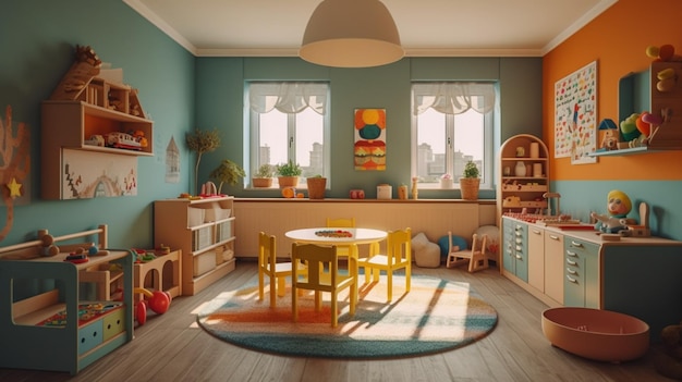 Intérieur d'une chambre d'enfants dans un jardin d'enfants