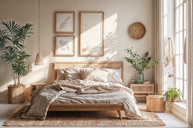 Photo intérieur de la chambre de la ferme scandinave intérieur de la chambre de la ferme confortable blanche