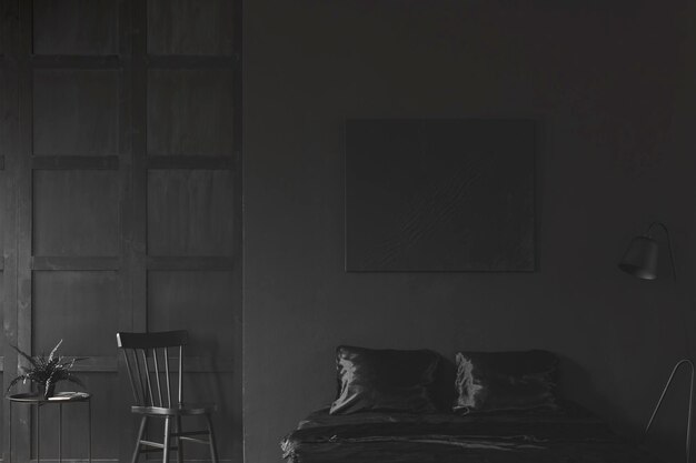 Intérieur de chambre noir simple