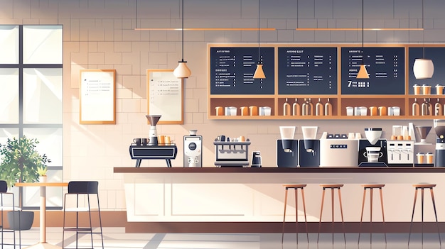Un intérieur confortable d'un café