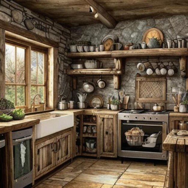 Photo intérieur de la cuisine des sorcières