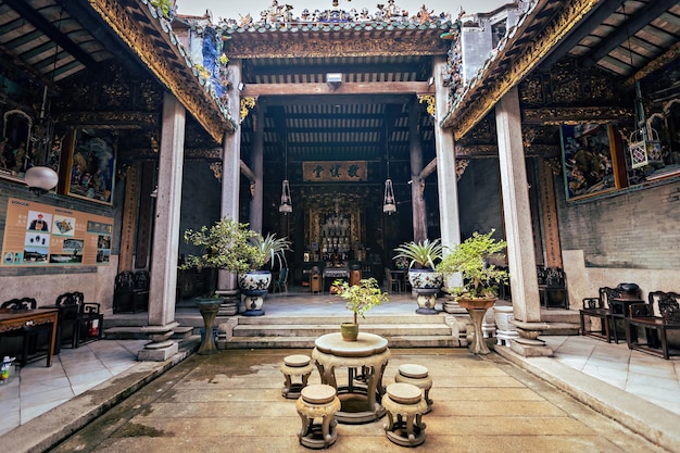 Intérieur dans le temple chinois, Georgetown, Penang