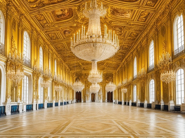 Intérieur du château de Versailles magnifiquement réalisé avec l'IA générative