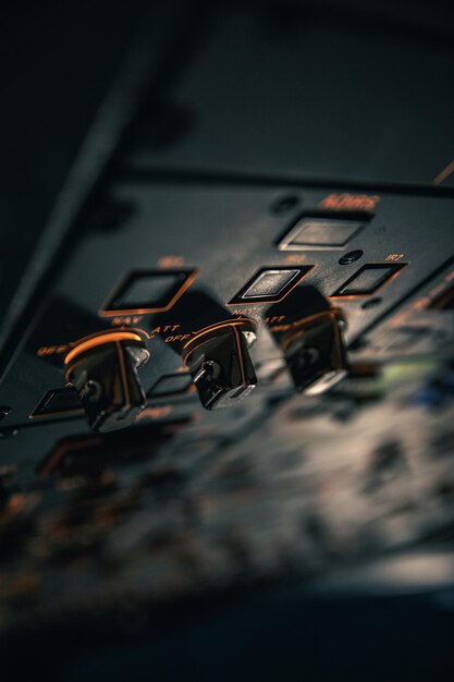 Photo intérieur du cockpit de l'avion