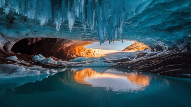 À l'intérieur du glacier