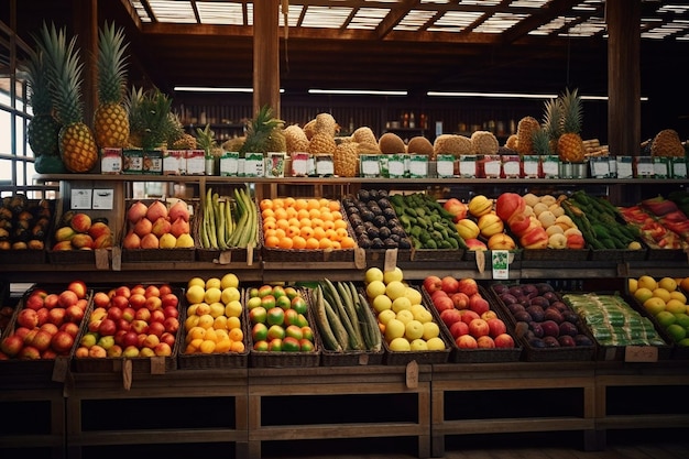 à l'intérieur du magasin de fruits traditionnel