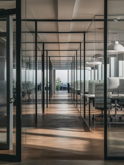 L'intérieur du salon lumineux avec des canapés gris confortables près de la grande fenêtre