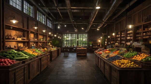 de l'intérieur du supermarché