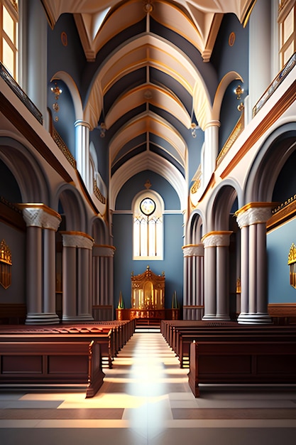 Intérieur d'église intérieur vide classique