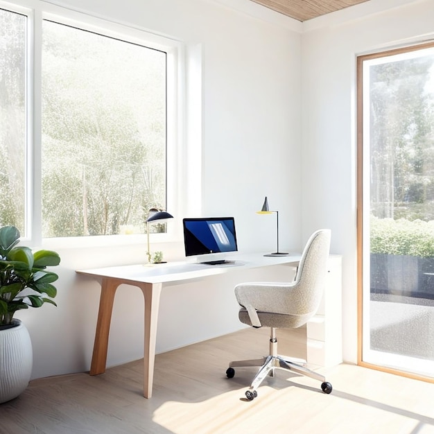 Photo un intérieur d'espace de travail à domicile générative ai