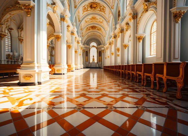 L'intérieur et l'extérieur d'une église L'intérieur de la cathédrale de Salzbourg, en Autriche