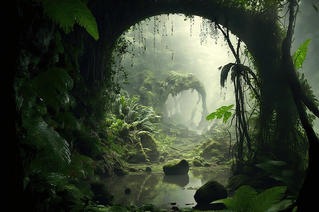 À l'intérieur d'une forêt tropicale