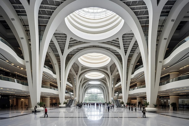 L'intérieur futuriste d'une des architectures de Guangzhou