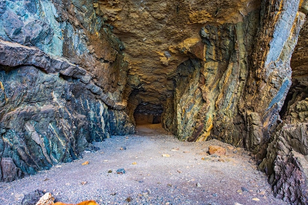 À l'intérieur d'une grotte d'Ajuy, Fuerteventura, Îles Canaries, Espagne