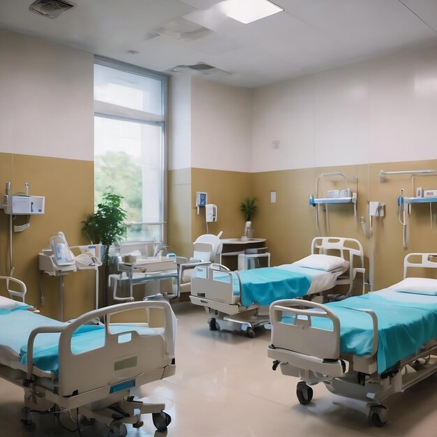 Interieur de l'hôpital et de la clinique flou